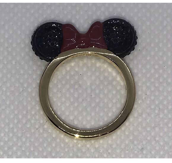 kate spade Jewelry - Kate Spade X Disney Minnie Mouse Ears Limited Edition Gold Plate Ring Pave Sz 7